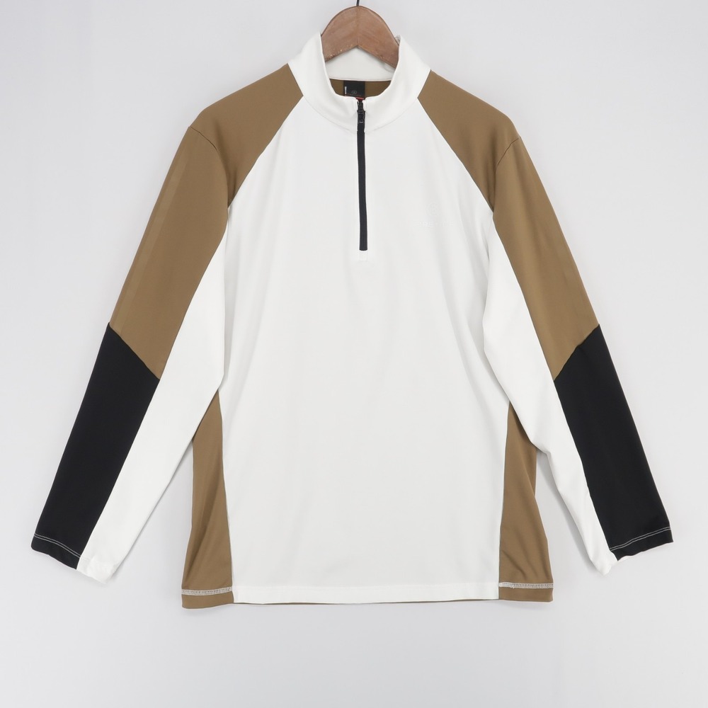 Bogner Berkan Pullover Mens L White Colorblock Fire Ice 1/4 Zip First Layer